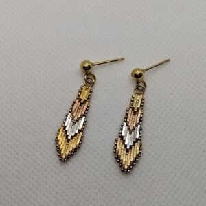 Tri  color wave earrings
